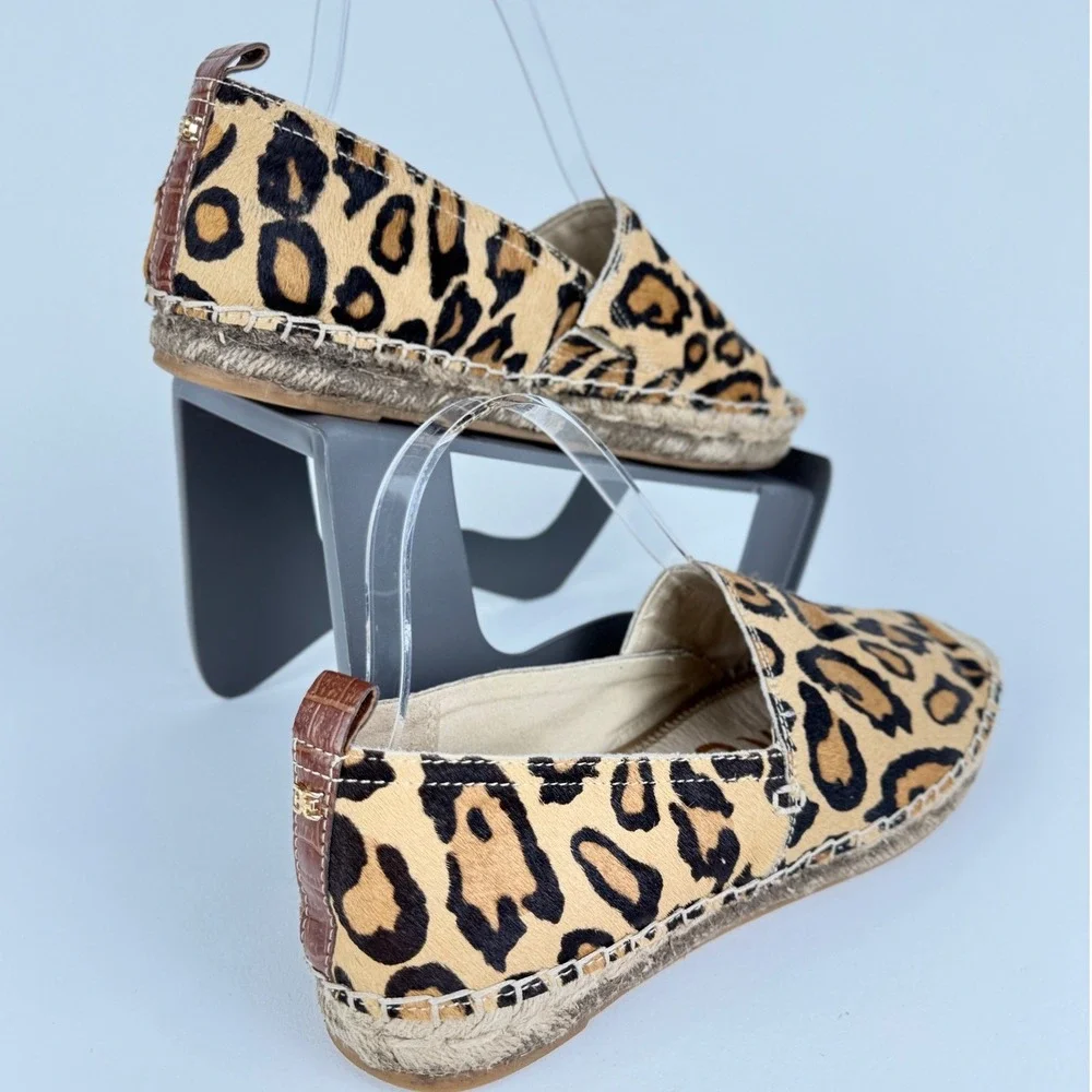 Sam Edelman Khloe Leopard Print Leather‎ Slip On Flats Women Size 9M